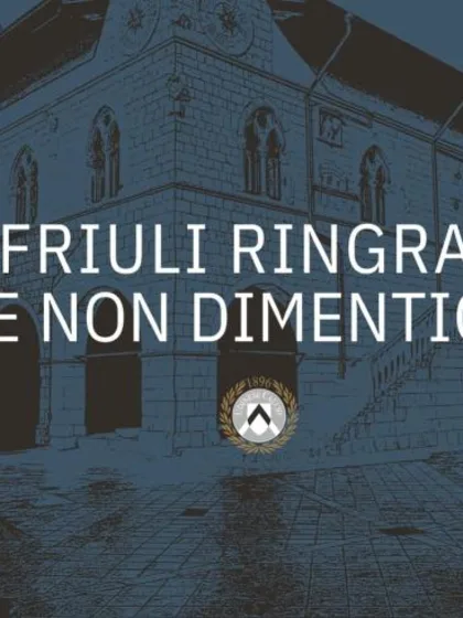 L’Udinese ricorda il 50° anniversario del Terremoto